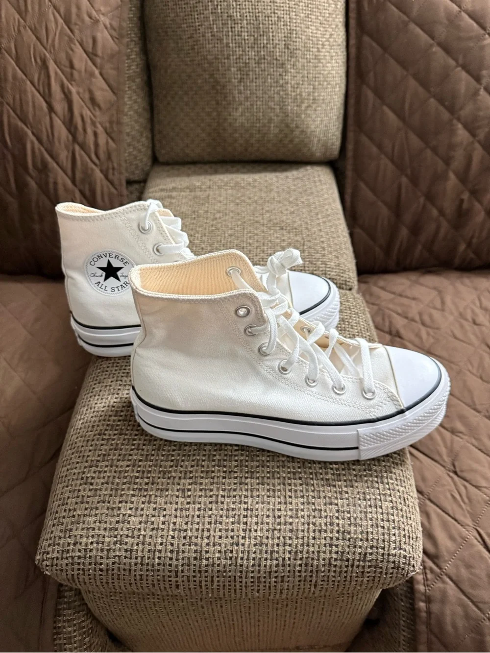 Converse Platform High Top Sneakers - Off-White Canvas